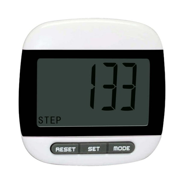 Podómetro para caminar, contador de pasos, calorías, distancia y clip electrónico. negro
