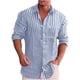 thumbnail image 2 of Playera De Hombre Camisa Con Cuello En V Algodón Lino Juven, 2 of 8