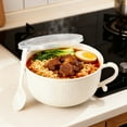 thumbnail image 5 of Tasse Isolée avec Couvercle Grande Tasse à Soupe et Assiette pour Ragoûts de Café Rangement des Aliments Idéal, 5 of 5