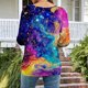 thumbnail image 5 of Tejiojio Womens Summer Crew Neck Casual T Shirt 3/ Length Sleeve Blouses Tops Athletic T-Shirt for Women Graphic S-3XL, 5 of 7