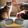 thumbnail image 5 of Dine In Style: Small Dog Bowls With Stand, Dishwasher Microwave Safe Ceramic Dog Bowl Set For Non-Slip Wooden Stand And Easy To Clean Ceramic, 5 of 5