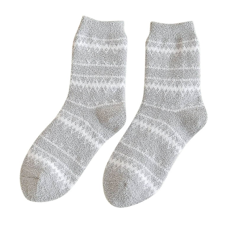 WOXINDA Womens Winter Stripe Socks Autumn And Winter Mid Tube