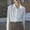 White, variant on Odbmxy Womens Shirts Plus Size Long Sleeve Collared Women Blouse Dressy Office Casual Chiffon Loose Single Tops,White XXL