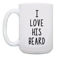 thumbnail image 2 of ThisWear Couples Mug for Couples I Love His Beard Matching Couple Mug Anniversary Mug for Couple 2 Pack Mug 15oz Coffee Mugs, 2 of 4