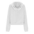 thumbnail image 4 of Patlollav Winter Womens Casual Loose Hooded Long Sleeve Zipper Solid Cardigan Blouse Hoodies Sweatshirt Tops With Pocket, 4 of 6