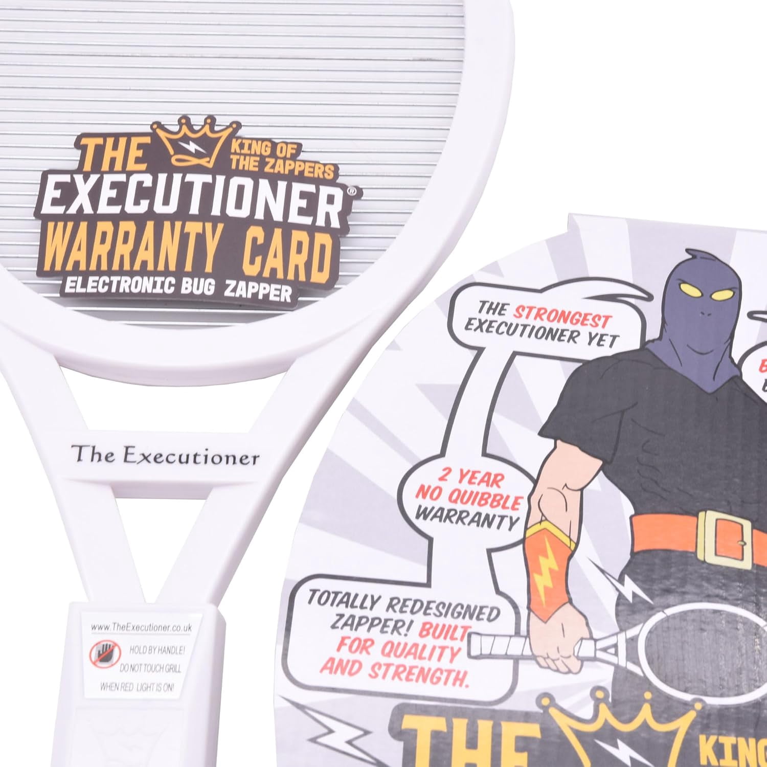 The Executioner White Fly Swatter Racket Bug Zapper, 23 in, with Safety Switch