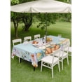 thumbnail image 3 of Easter Outdoor Tablecloth - 54x80 Inch Rectangle Dining Table Cover, Spring Watercolor Bunny Carrots Eggs Flowers Blue Waterproof Outdoor Table Cloth with Umbrella Hole & Zipper for Picnic/Patio, 3 of 7