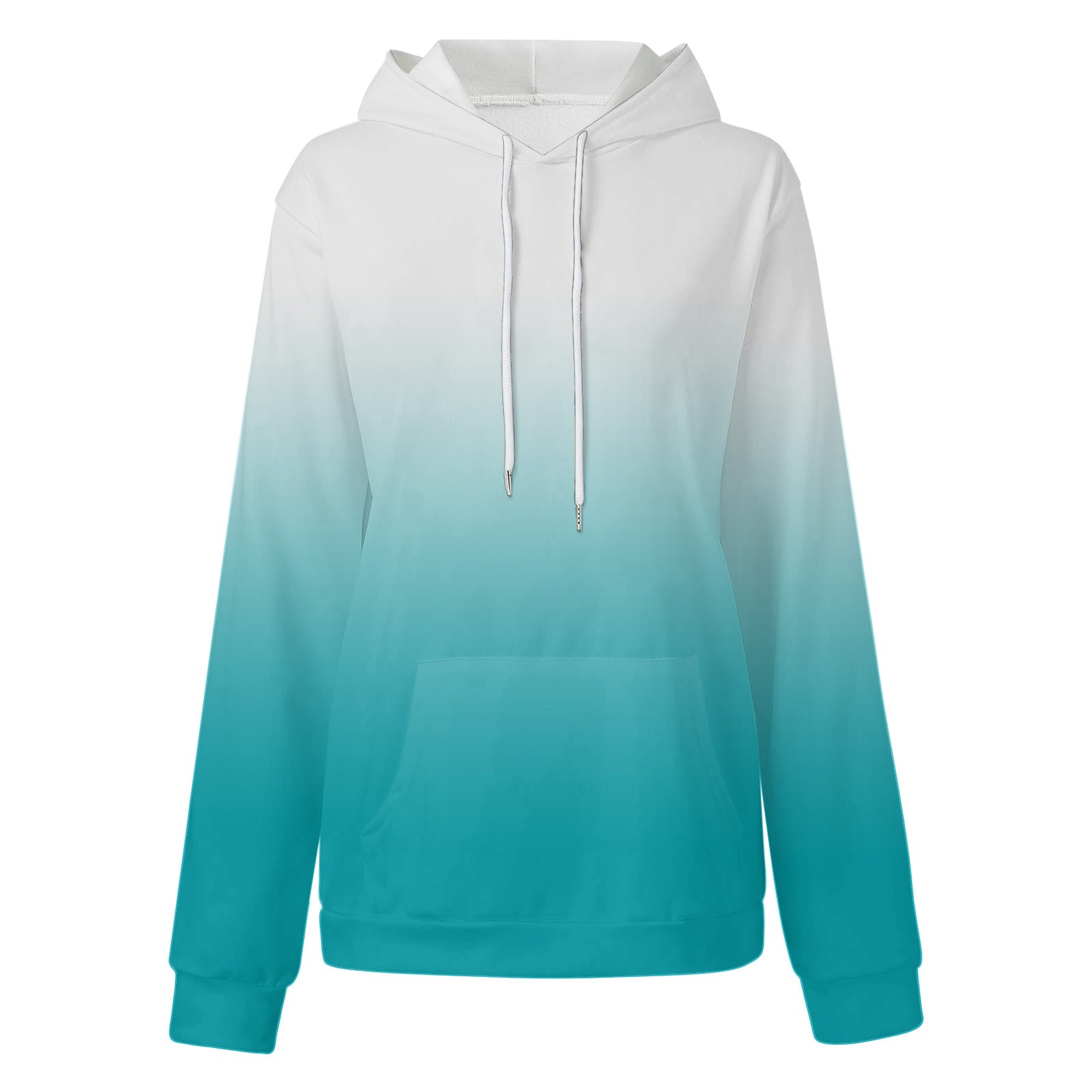 Comfrt Hoodie Hooded Sweatshirt Long Sleeve Pocket Pullover Loose Women s Drawstring Plus Size Gradient Hoodies for Women New Style Casual Sweatshirt Stylish Comfort Hoodie Blue XXXL Walmart