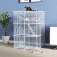 thumbnail image 6 of Uforic Large 3-Tier Cat Cage with Extra Large Hammock – Indoor DIY Cat Enclosure and Pet Playpen for 1-2 Cats, White, 28"L x 28"W x 41"H, 6 of 6