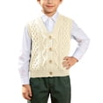 thumbnail image 2 of fatyb Toddler Baby Sweater Vest Sleeveless Button down V Neck School Uniform Cardigan for Boys Girls, 2 of 7