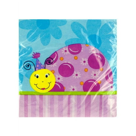 18 Pk 12 7/8 X 12 3/4 In. Ladybug Lunch Napkins, 24 Count
