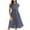 Blue dresses for women 2023, variant on Summer Saving Wycnly Womens Dresses Short Sleeve Round Neck Floral Knee-Length Summer Dress Tie Waist Pleated Swing Midi Beach Dresses Blue Up to 65% off