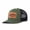 Green and black, variant on Largemouth Bass Scene Leather Patch Embroidered Color Block Trucker Hat Unisex Adjustable Cotton Breathable Fashion Cap for Travel Daily Wear