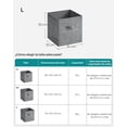 thumbnail image 4 of SONGMICS Cubos de Almacenamiento de Tela no Tejida de 33 cm con Asas Dobles, Juego de 6, Organizadores de Armario, Gris, 4 of 6