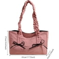 thumbnail image 7 of CoCoMangos Women's Y2k Cute Pleated Tote Bag with Bowknot Shoulder Underarm Bag Clutch Purse Handbag Trendy, 7 of 7