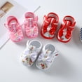 thumbnail image 4 of Newborn Baby Girl Sandals Comfort Premium Summer Shoes with Flower Bowknot Decoration Anti Slip Rubber Sole Toddler Shoes Flat Outdoor Beach Footwear (3-6 Months, Pink), 4 of 8