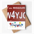 thumbnail image 1 of USA American Car Number Pattern Wedding Cards Congratulations Greeting Envelopes, 1 of 3