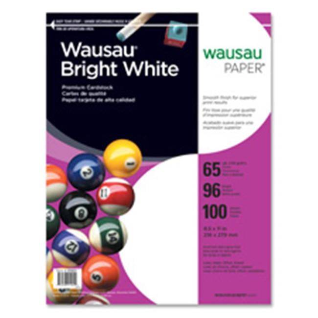 Wausau Papers WAU91901 Cardstock Paper, 65 lb., 8.5 in. x 11 in., 100