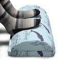 thumbnail image 3 of Nautical Foot Rest, Continuous Waves with Seahorse Starfish and Dolphins, Non-Slip Backing Adjustable Ergonomic Memory Foam Leg Support for Office, Pale Blue Pale Blue, by Ambesonne, 3 of 5