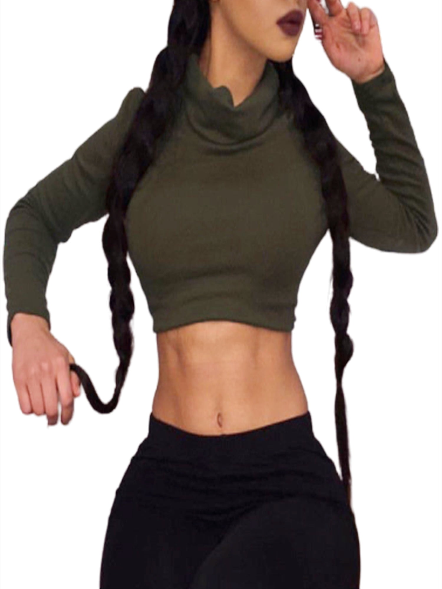 FeMereina Women High Neck Crop Tops 