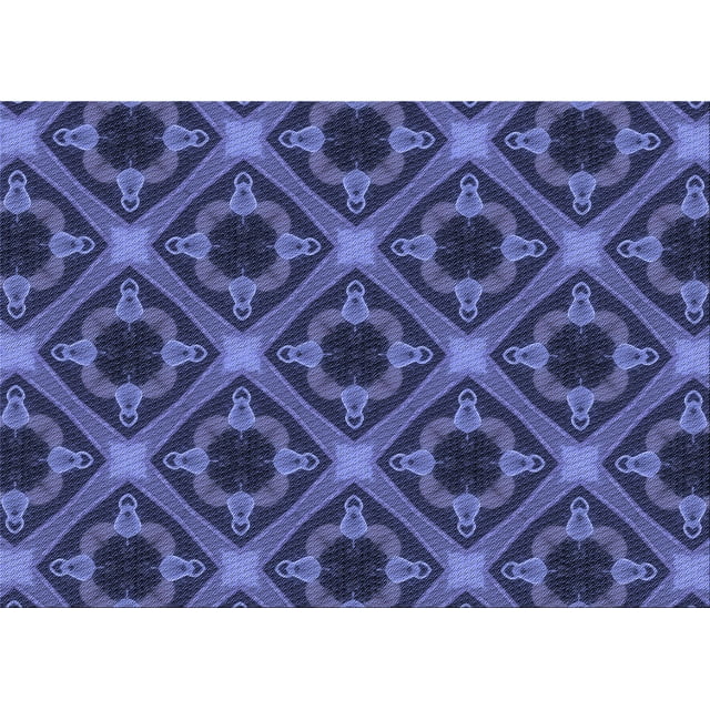 Ahgly Company Tapis Rectangulaire Lavable en Machine Bleu Transitionnel, 8 Pieds x 10 Pieds