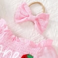 thumbnail image 4 of Ulitacool Onesies 0-3 Months Unisex 9-12 Months Long Sleeve Mesh Jumpsuit Baby Crewneck Strawberry Embroidered Towel Adorable Outfits Pink, 4 of 9
