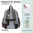 thumbnail image 5 of Mushroom and Dragonfly Black Pattern Backpack for School, Cute School Bag with Adjustable Shoulder Straps and Padded Back, 13.4"x11"x4.7", 5 of 5