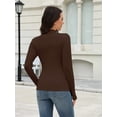 thumbnail image 3 of Ekouaer Womens Mock Neck Thermal Top Long Sleeve Base Layer with Thumbholes Warm Winter Undershirt Slim Fit Thermal Wear, 3 of 9