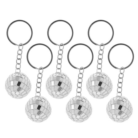 OUNONA  6 Pcs Disco Ball Party Favors Braised Pork Lunar Calendar Tree Jewelry Decoration Silver