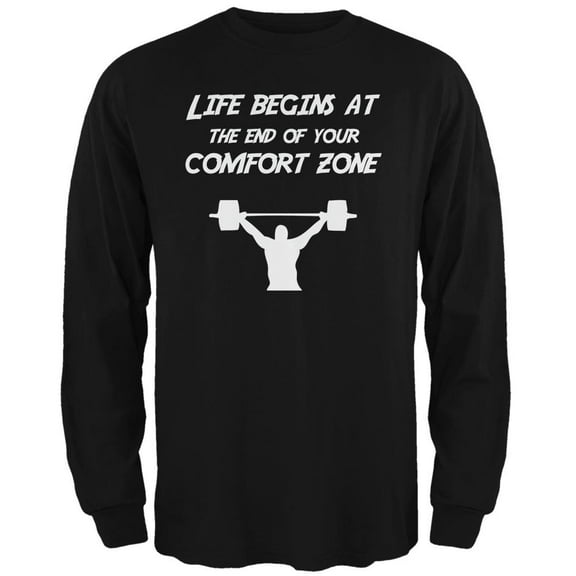 Comfort Zone Weight Lifting Black Adult Long Sleeve T-Shirt - 2X-Large