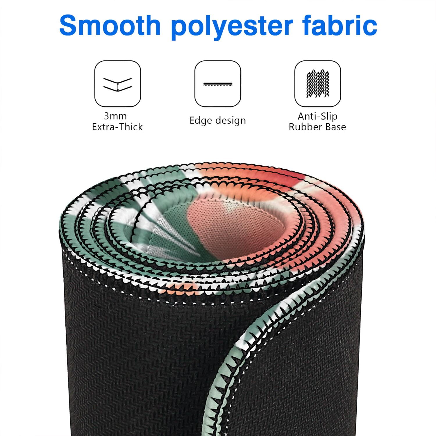 Long Mouse Pads for Desk,Pioneer Flower Floral Print Pattern Desk Mats on Top Of Desks, Desk Mouse Pad Extra Large with 3mm Non-Slip Base and Stitched Edge for Gaming,Office,Work,Home 47.3"x23.6"