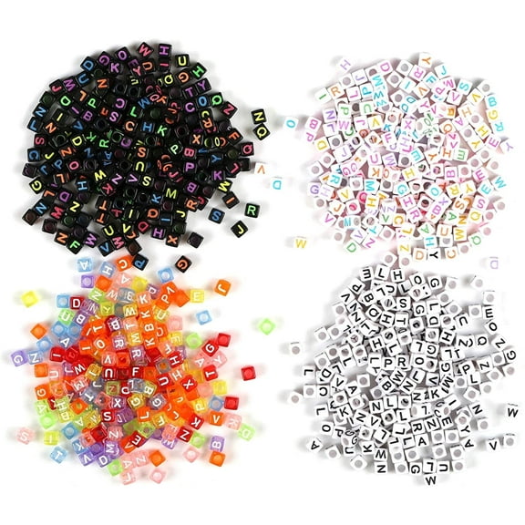 Naler 800Pcs 6mm Cube Letter Beads,Colorful Acrylic Alphabet Beads for Kids Adult Jewelry Making DIY Art Craft,Unisex