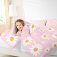 thumbnail image 4 of Homewish Girly Pink Cartoon Bedding Comforter Set, Groovy Daisy Floral Twin Comforter Sets, Teens Kids Girls Reversible Bedding Set, Lightweight Room Decor, 2pcs, 4 of 8