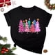 thumbnail image 1 of Puntoco Blusa de manga corta con estampado de moda para mujer, divertida camiseta de cuello redondo, 1 of 3