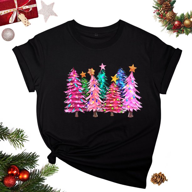 Puntoco Blusa de manga corta con estampado de moda para mujer, divertida camiseta de cuello redondo
