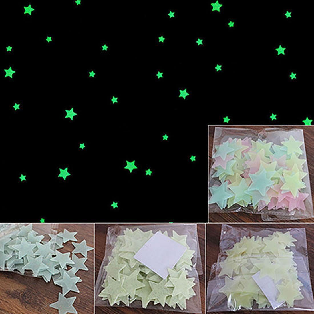 Details about   100pcs/set Home DIY Wall Ceiling Star Moon Stickers Fluorescent Glow In The Dark 