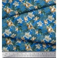 thumbnail image 3 of Soimoi Moss Georgette Fabric Monstera Leaf & Floral Print Fabric by The Yard 42 Inch Wide, 3 of 5
