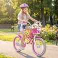 thumbnail image 2 of OLAKIDS Kids Bike, 12 14 16 18 20 Inch Mermaid Theme Toddler Children Bicycle for Girls with Training Wheels Basket Streamers Adjustable Handlebar Seat Coaster Brake, 2 of 9