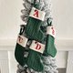 thumbnail image 4 of Bolsa de regalo de lana con bordado de huella de perro y copo de nieve, calcetín navideño verde con caramelos, bolsa de regalo plegable y portátil, estilo calcetín de punto, tela de alta, 4 of 6