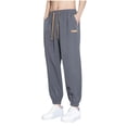 thumbnail image 2 of Men's Casual Pants Quick Dry Lightweight Stretchy Straight Leg Elastic Waist Drawstring Breathable Beach Hiking Running Sports Activewear Summer | Zenithor,Dark Gray M, 2 of 8