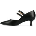 thumbnail image 2 of Journee Womens Carnation Kitten Heel Mary Jane Pointed Toe Buckle Detail Comfort Pumps, Widths Available, 2 of 9