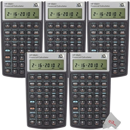 Five Pck HP 10bII+ Financial Calculator Black