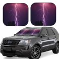 thumbnail image 2 of Uemuo Thunderstorm Violet Purple Printed 2 PCS Car Windshield Sun Shade, Auto Sun Heat and UV Rays Blocker, Foldable Automotive Front Window Sunshade Protector, 2 of 7