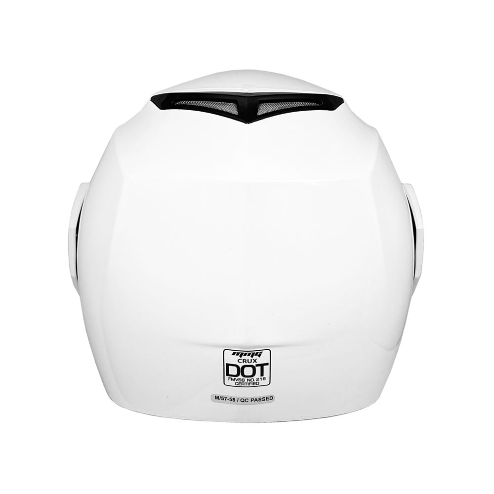 MMG Adult Motorcycle Helmet, Full Face Modular Flip-Up Visor, DOT (Glossy White - Medium)