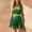 Green, variant on Women's Western Two-Piece Outfit Set, Cropped Sleeveless Top, Fringe Mini Skirt, Shorts