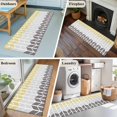 thumbnail image 6 of Area Rug 2x6ft Herringbone Pattern Carpets Indoor Floor Area Mat Washable Entrance Mat Rugs for Living Room Dining Room Kitchen Bedroom, Vintage Yellow Ombre Grey Sofa Throw Carpet, 6 of 9
