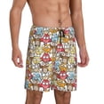thumbnail image 2 of Kdxio Cartoon Owls 1 Print Mens Sleep Shorts Bottoms Soft Comfy Pajama Wear Pants with Drawstring Pockets, 2 of 5