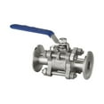 thumbnail image 3 of Ball Valve 1/2" 3/4" 1" SS304 Stainless Steel 3 Three Piece Tri Clamp Ferrule Type Ball Valve ,Easy to Operate, 3 of 4