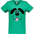 thumbnail image 3 of Inktastic Cute Dog Face Women's V-Neck T-Shirt, 3 of 5