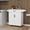 White Wood-05, variant on 14.5" Mobile Kitchen Trolley with Drawer, Slide-Out Basket & Pull-Out Trays, Rolling Serving Cart with Storage, Small Space Coffee Bar Cabinet, Grey